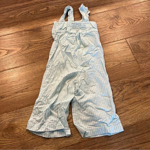 Carters Girls Blue & White Stripe Tank Top Jumpsuit - Picture 2 of 3